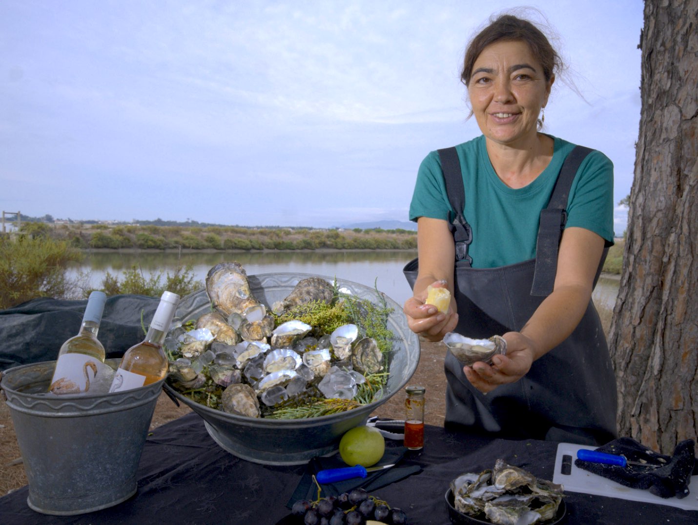 Celia ist die Austernkönigin Portugals – mit Winebuddys könnt ihr bei ihr frische Austern probieren, die sonst Spitzenrestaurants einkaufen.